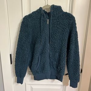 Andrew Mark Long Sleeve Teddy Fleece Zip Front Hoodie